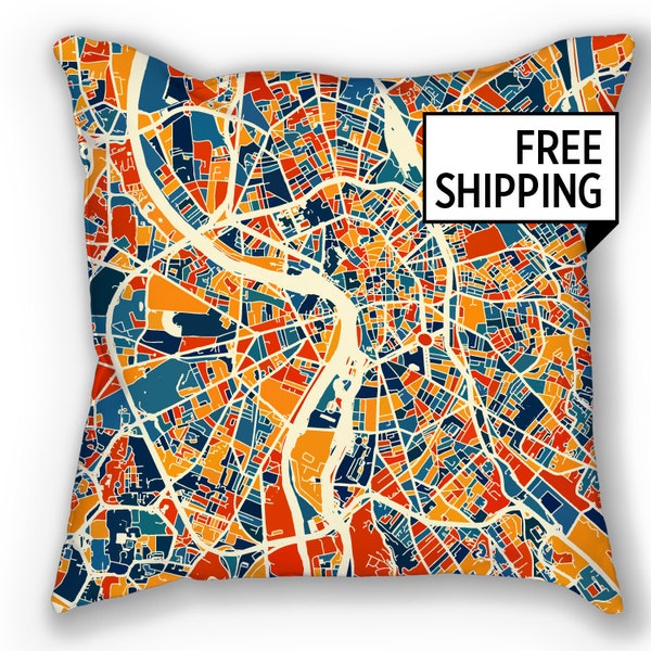 Cojín con el mapa de Toulouse - Cojín con el mapa de Francia (18 x 18)