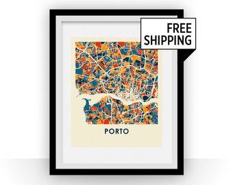 Porto Map Print - Full Color Map Poster