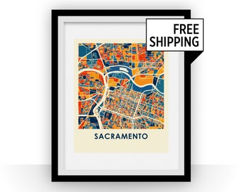 Sacramento Map Print - Full Color Map Poster