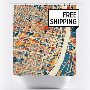 St Louis Map Shower Curtain - usa Shower Curtain - Chroma Series