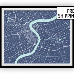 Shanghai Map Print - Choose your color