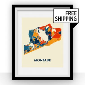 Montauk Karte drucken - Full Color Map Poster