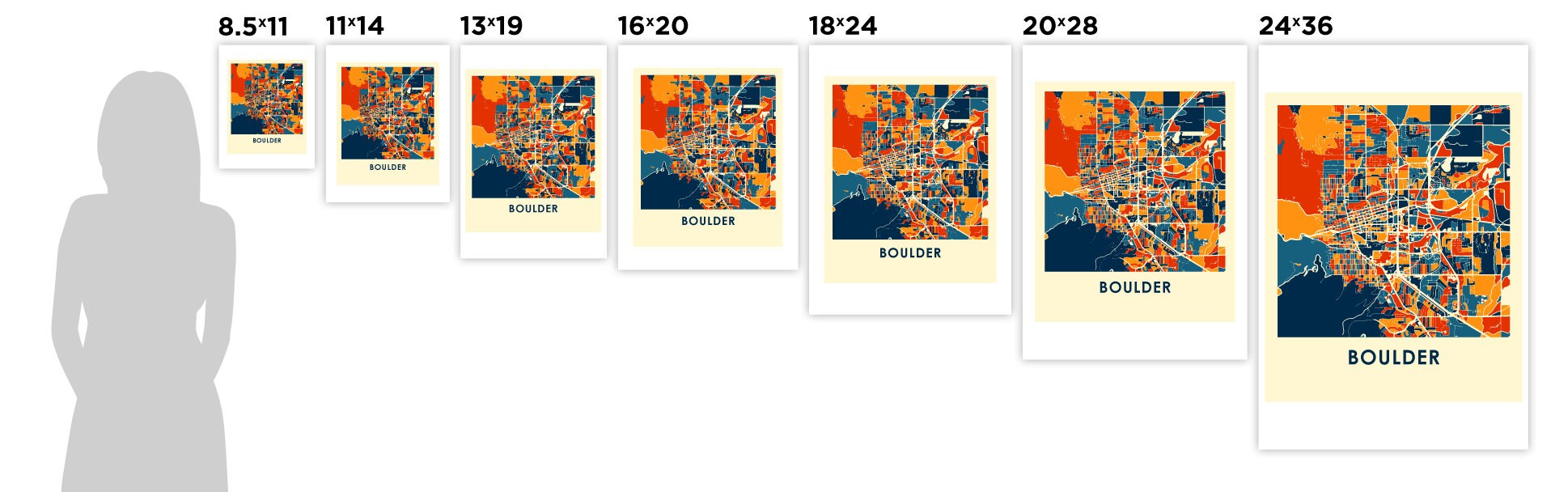 Boulder Map Print Full Color Map Poster - Etsy