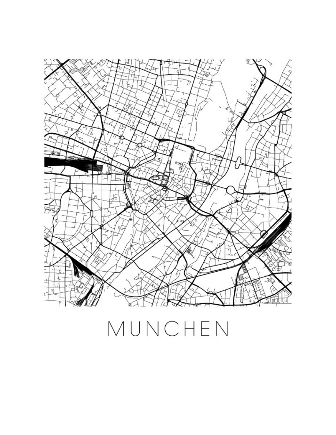 Munich Map Print - Etsy
