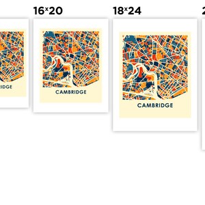 Cambridge MA Map Print - Full Color Map Poster - Etsy
