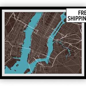 New York kaart afdrukken - Kies uw kleur