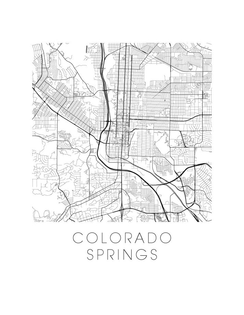Colorado Springs Map Print | Etsy