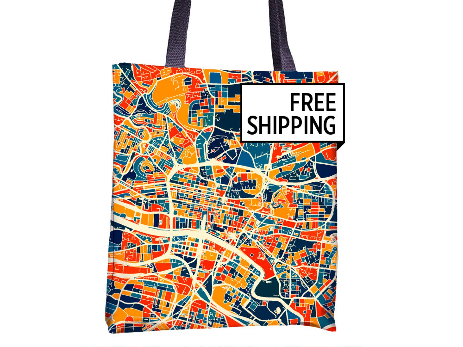 Glasgow Map Tote Bag Scotland Map Tote Bag 15x15 Etsy