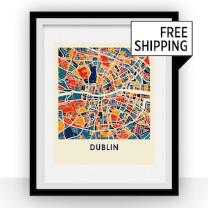 Dublin Map Print Full Color Map Poster image 1