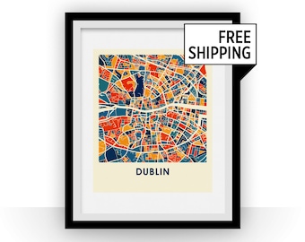 Dublin Map Print - Full Color Map Poster