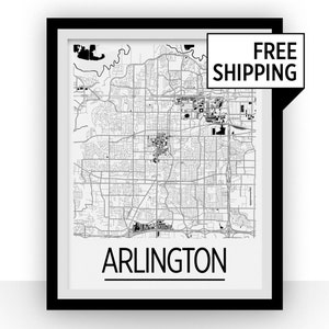 Arlington Kartenwerke Poster - Usa Karte Print - Art Deco