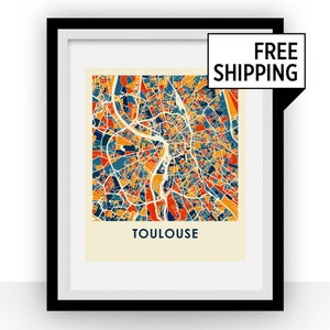 Imprimir mapa de Toulouse - afiche mapa a todo Color