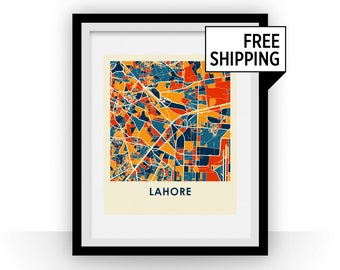 Lahore Map Print - Full Color Map Poster