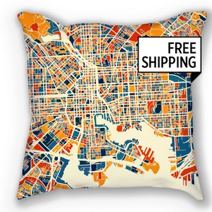 Baltimore Mapa almohada - Maryland mapa 18 x 18