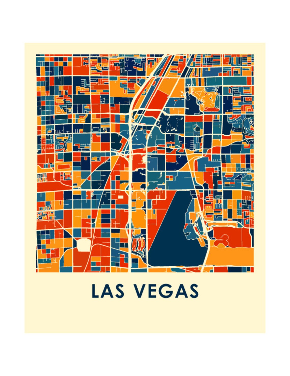 las-vegas-map-print-full-color-map-poster-etsy