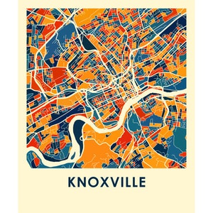 Knoxville Map Print - Full Color Map Poster - Etsy