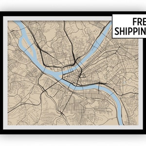 Pittsburgh Map Print - Choose your color