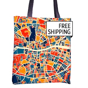 Dublin Map Tote Bag - Ireland Map Tote Bag 15x15