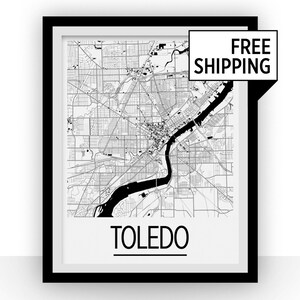Toledo Kartenwerke Poster - Usa Karte Print - Art Deco