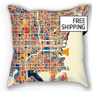 Sint-Petersburg Florida kaart Pillow - Florida kaart kussen 18 x 18