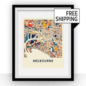 Melbourne Map Print - Full Color Map Poster