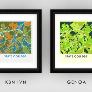 State College Map Print - Full Color Map Poster - Etsy