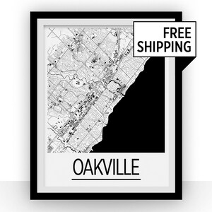Oakville Ontario Map Poster - Ontario Map Print - Art Deco Series