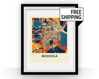 Missoula Map Print - Full Color Map Poster