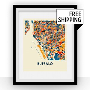Buffalo Map Print - Full Color Map Poster