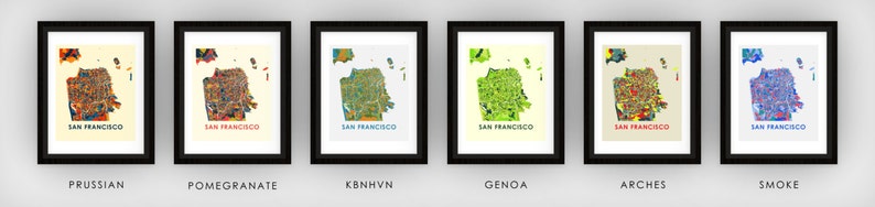San Francisco Map Print Full Color Map Poster image 3