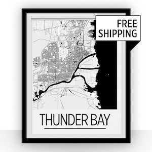Thunder Bay Ontario Karte Poster - Ontario Karte Druck - Art-Deco-Serie