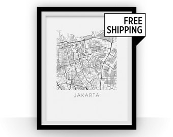 Jakarta Map Print