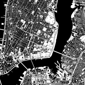 New York City Map Poster Usa Map Print Art Deco Series - Etsy