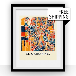 St Catharines Ontario Map Print - Full Color Map Poster