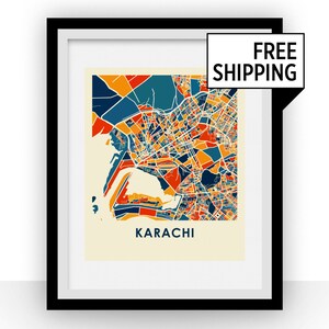 Karachi Map Print - Full Color Map Poster