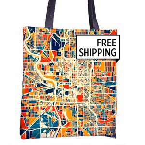 Indianapolis Map Tote Bag - Indy Map Tote Bag 15x15
