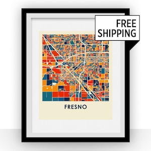 Fresno Map Print - Full Color Map Poster
