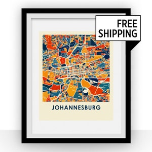 Johannesburg Map Print - Full Color Map Poster
