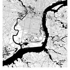 Philadelphia Map Poster usa Map Print Art Deco Series image 2
