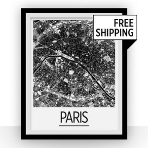 Paris Karte - Frankreich-Karte-Print - Art Deco Plakatserie