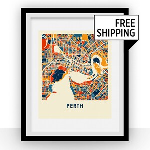 Perth Map Print - Full Color Map Poster