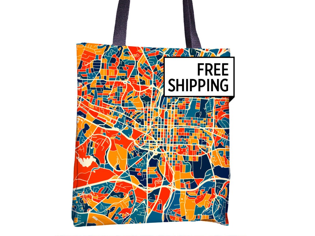 Raleigh Map Tote Bag North Carolina Map Tote Bag 15x15 Etsy