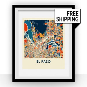 El Paso Map Print - Full Color Map Poster