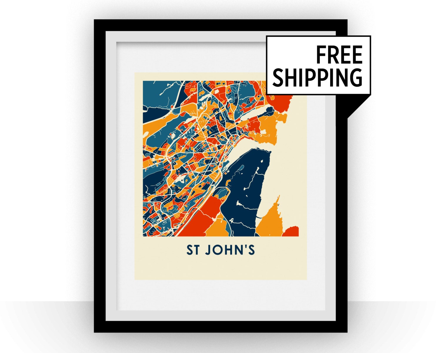 St Johns Map Print Full Color Map Poster | Etsy