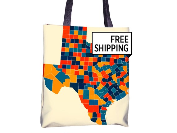 Houston Map Tote Bag - Texas Map Tote Bag 15x15