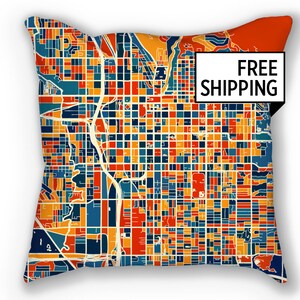 Salt Lake City Map Pillow - SLC Map Pillow 18x18