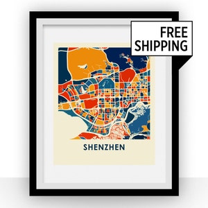 Shenzhen Map Print - Full Color Map Poster