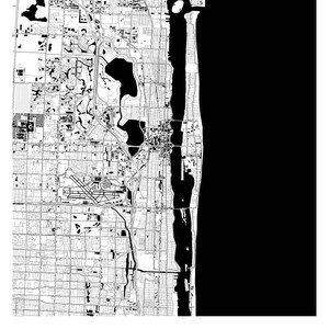 West Palm Beach Map Poster - Florida Map Print - Art Deco Series - Etsy