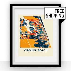 Virginia Beach Map Print - Full Color Map Poster