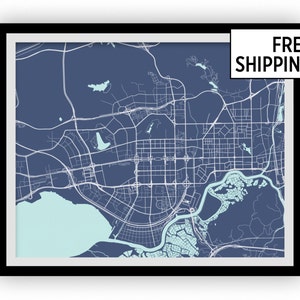 Shenzhen Map Print - Choose your color
